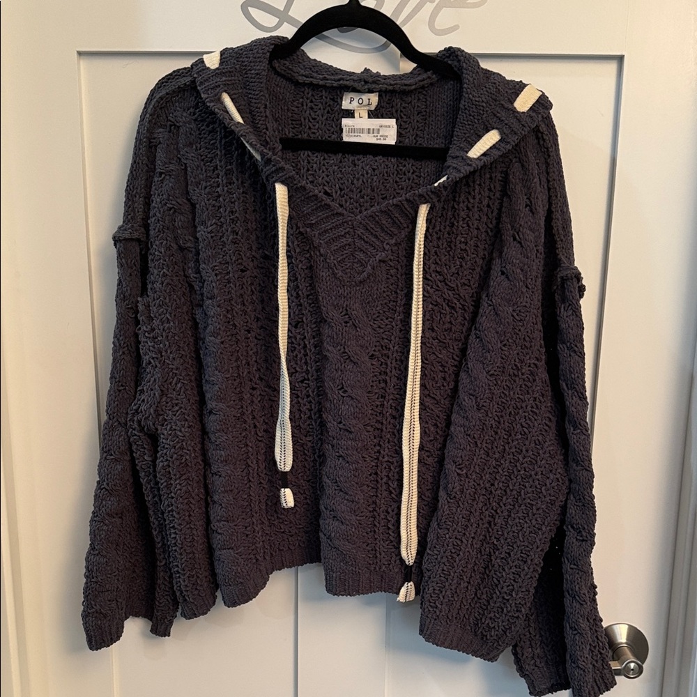 POL Heathered Purple Knit Sweater